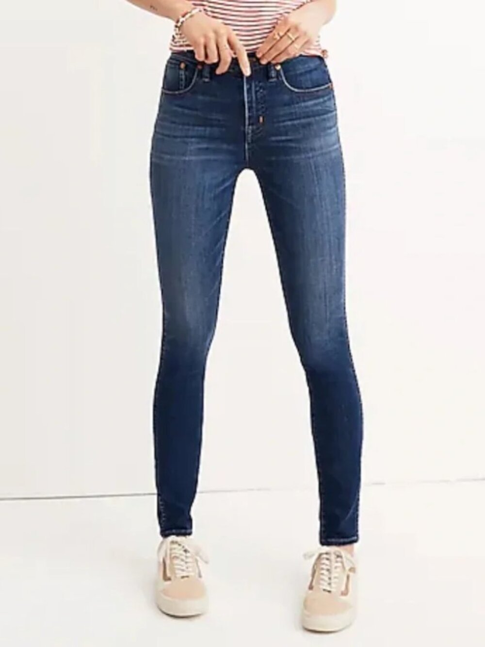 Madewell 10” High-Rise Skinny Jeans in Medium-Dark Blue Wash
